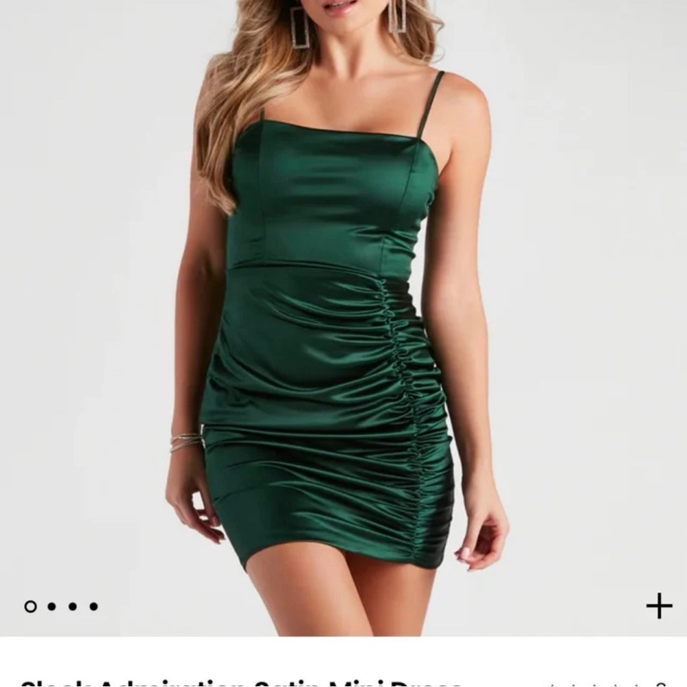 Windsor Emerald Green Ruched Mini Dress